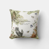 ウッドランドピクニック |森林動物の誕生統計 クッション (正面)