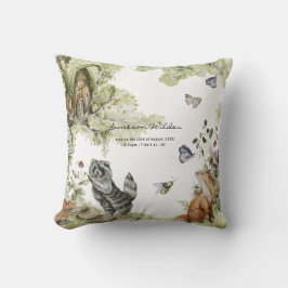 ウッドランドピクニック |森林動物の誕生統計 クッション