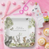 ウッドランドピクニック |森林動物の赤ちゃんシャワー ペーパープレート (パーティー)