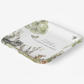 ウッドランドピクニック |森林動物の赤ちゃんシャワー ペーパープレート (傾斜あり)