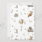 ウッドランドピクニック |森林動物の赤ちゃんシャワー 招待状 (裏面)