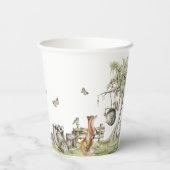 ウッドランドピクニック |森林動物の赤ちゃんシャワー 紙コップ (裏面)