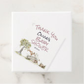 ウッドランドピンクの女の子ワイルドフォレスト動物の赤ちゃんシャワー フェイバータグ (インサイチュ)