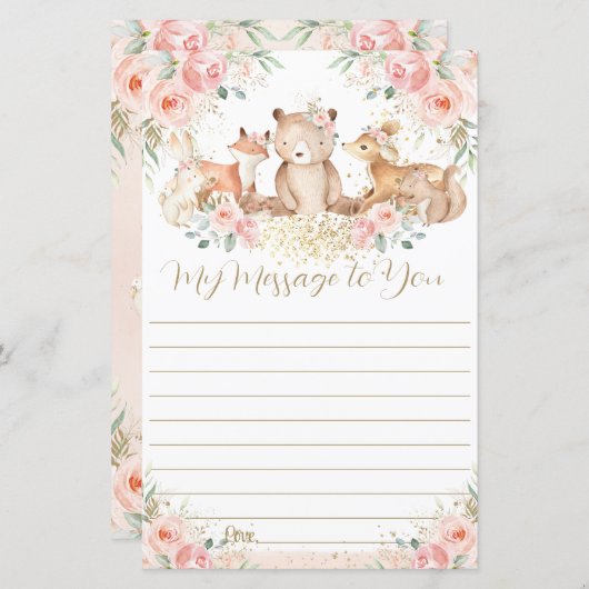 ウッドランドピンクフローラ1stバースデーカプセルメッセージ (正面/裏面)