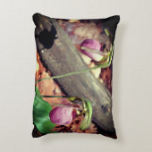 ウッドランドピンクワイルドレディースリッパーオーキッドフラワーズ アクセントクッション (裏面(縦))