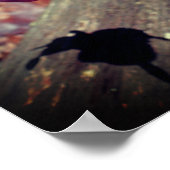 ウッドランドピンクワイルドレディースリッパーオーキッドフラワーズ ポスター (角)