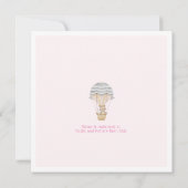 ウッドランドピンク女の子バニーの赤ちゃんシャワー 招待状 (裏面)