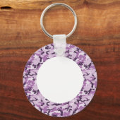 ウッドランドピンク/紫カモフラージュ – 白 キーホルダー (正面)