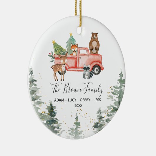 ウッドランドファミリークリスマスハウスオーナメント セラミックオーナメント (右)