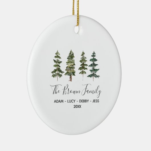 ウッドランドファミリークリスマスハウスパイン セラミックオーナメント (右)