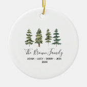 ウッドランドファミリークリスマスハウスパイン セラミックオーナメント (正面)