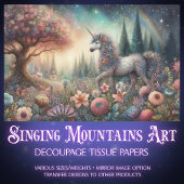 ウッドランドファンタジーフラワーユニコーンデクページ 薄葉紙