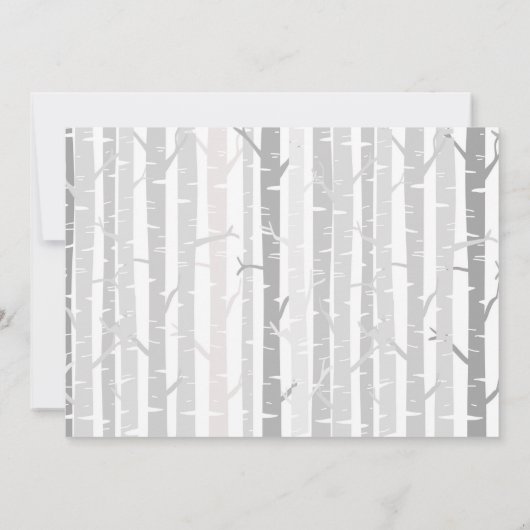 ウッドランドファースト誕生日招待状森林動物 招待状 (裏面)