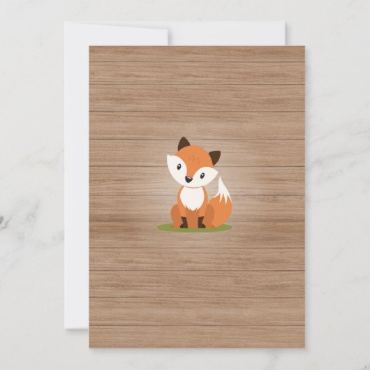 ウッドランドファースト誕生日招待状 招待状 (裏面)