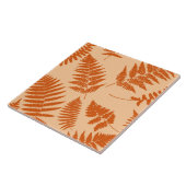 ウッドランドファーンパターンパステルアンドマンダリンオレンジ タイル (側面)
