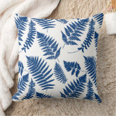 ウッドランドファーンパターン、コバルトブルー クッション (ブランケット)
