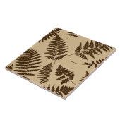 ウッドランドファーンパターン、ベージュとダークブラウン タイル (側面)