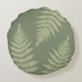 ウッドランドファーンレブカスタム背景色 ラウンドクッション (裏面)