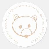 ウッドランドフェアユタリーベア差出人住所ラベル ラウンドシール (正面)
