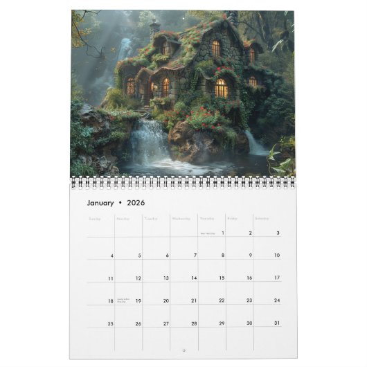 ウッドランドフェアリーフォレストコテージ カレンダー (1月 2026)