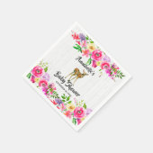 ウッドランドフェイムディアウォーターカラーフローラベビーシャワー スタンダードカクテルナプキン (角)