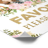 ウッドランドフェミニンは赤ちゃんシャワーの装飾を好む ポスター (角)