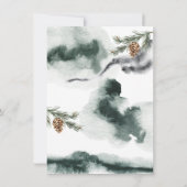 ウッドランドフォックスウォーターカラーマウンテン結婚ズ 招待状 (裏面)