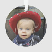 ウッドランドフォトベビーの初めてのクリスマス オーナメント (裏面)