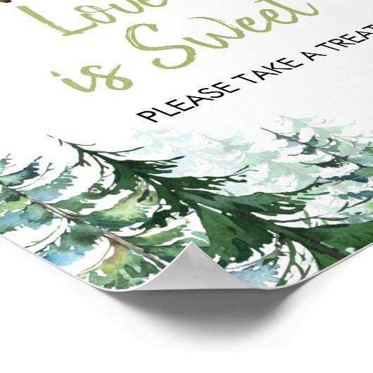 ウッドランドフォレストああ男の子の赤ちゃんシャワー愛は甘い ポスター (角)