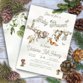 ウッドランドフォレストの枝動物ボホベイビーシャワー 招待状