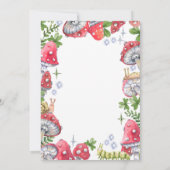 ウッドランドフォレストの水の色キノコ誕生日パーティー 招待状 (裏面)