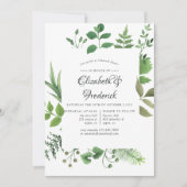 ウッドランドフォレストの緑のリハーサルディナー 招待状 (正面)