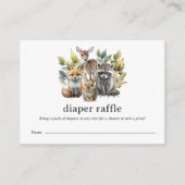 ウッドランドフォレストアニマルズアーチベビーおむつラッフル エンクロージャーカード (正面)