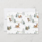 ウッドランドフォレストアニマルズウィンター誕生日ありがとう サンキューカード (裏面)