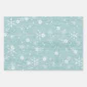 ウッドランドフォレストアニマルズクリスマス鹿キツネ雪 ラッピングペーパーシート (正面3)