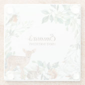 ウッドランドフォレストアニマルズファースト誕生日 ガラスコースター (裏面)