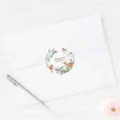 ウッドランドフォレストアニマルズファースト誕生日 ラウンドシール (封筒)