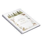 ウッドランドフォレストアニマルズベビーシャワーゲストブック ノートブック (右側)