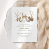 ウッドランドフォレストアニマルズベビーシャワー招待状 招待状