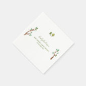 ウッドランドフォレストアニマル素朴イラストレーション スタンダードカクテルナプキン (角)