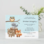 ウッドランドフォレストウィンターベビーシャワー招待状 招待状 (スタンド正面)