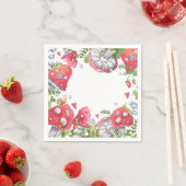 ウッドランドフォレストウォーターカラーキノコ子供の誕生日 スタンダードカクテルナプキン (インサイチュ)