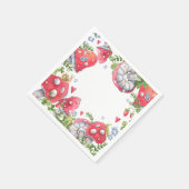 ウッドランドフォレストウォーターカラーキノコ子供の誕生日 スタンダードカクテルナプキン (角)