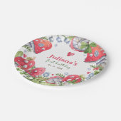 ウッドランドフォレストウォーターカラーキノコ子供の誕生日 ペーパープレート (アングル)