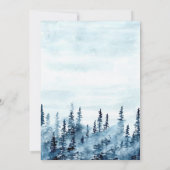 ウッドランドフォレストウォーターカラーブルー結婚ズ 招待状 (裏面)