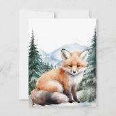 ウッドランドフォレストウォーター色の雌の赤いキツネカブ ノートカード (裏面)