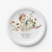 ウッドランドフォレストカボチャ秋フローラベビーシャワー ペーパープレート (正面)