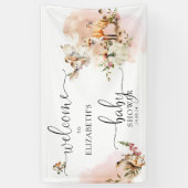 ウッドランドフォレストカボチャ秋ベビーシャワーウェルカム 横断幕 (縦)