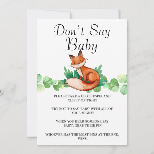 ウッドランドフォレストキツネはベビーカードを言わない (正面)