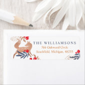 ウッドランドフォレストキツネ&ホリデークランベリーリーフ ラベル (インサイチュ)